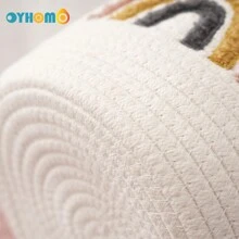 OYHOMO 1 pièce Panier de rangement arc-en-ciel, panier en corde blanche, petit panier en osier, boîte de rangement décorative pour la maison pour la chambre à coucher, la salle de bain, le salon