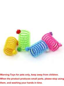 2pcs/Pack Colorful Pet Spring Cat Toy Elastic Tube Spring Kitten Plaything With High Beauty Value For Cat Interactive Play, Random Color