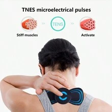 1入組可充電肩頸按摩墊迷你電動按摩器，便攜式頸椎按摩器