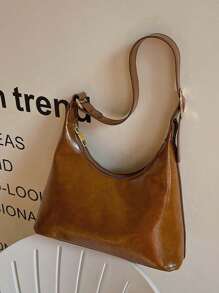 Bolso de mano francés retro minimalista con cremallera para mujeres
