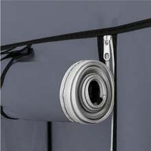 Fabric Canvas Wardrobe Clothes Storage Cupboard Hanging Rail Shelving Practical - Grey - View 4