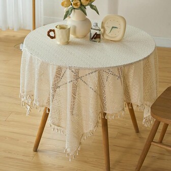 1入組波西米亞風格桌布，帶流蘇