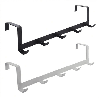 1 Door Hanger With 5 Hooks, Used For Storing Jackets, Hats, Bathrobes, Towels, Bedrooms, Wardrobes, Sturdy Hangers, Door Storage Hangers, Suitable For Dormitory Back To School Season, Back To School Season, Christmas Season, Christmas, Christmas Decorations, Christmas Decorations Home, Christmas Decoration, Bedroom Decor, Christmas Gifts, Bathroom Accessories