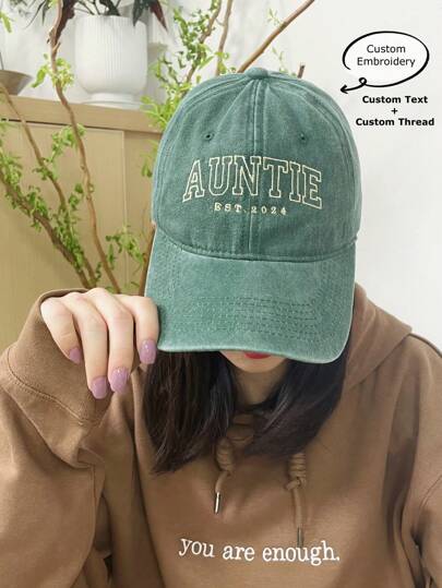 หมวกเบสบอลปักแบบกำหนดเอง - เหมาะสำหรับคุณป้า สาวโสด ชมรมนักศึกษาหญิง และของขวัญวันเกิด - ดีไซน์สำหรับทุกเพศ