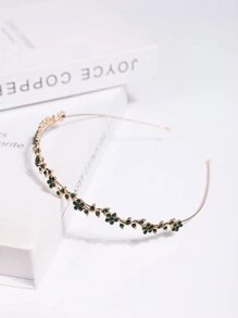 1件装女士时尚日常花卉水钻发箍，精致别致的发带，发箍，发圈，发饰，头饰 - 彩色 - 查看 16