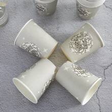 Disco Ball Disposable Party Supplies, One-Time Use Plates Cups Napkins, Silver Disco Paper Plates, Disposable Disco Paper Plates & Cups Suitable For Wedding, Party, Birthday Decoration