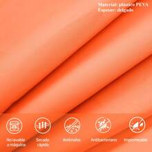 Cortinas de ducha, accesorios de baño, decoración de baño - Naranja - Ver 3