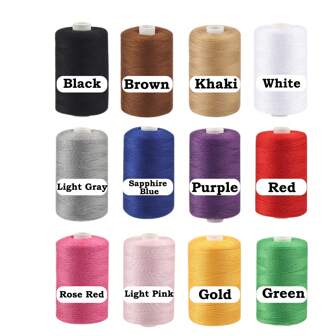 1/6/12入組彩色縫紉線套裝，每筒1000碼(915米)衣料手縫線及刺繡用