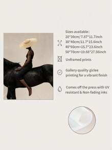 1 件現代輕奢帆布海報,黑馬帆布牆壁藝術,浴室臥室辦公室客廳牆壁裝飾藝術品壁畫,家居裝飾,無框 - 黑色 - 查看 7