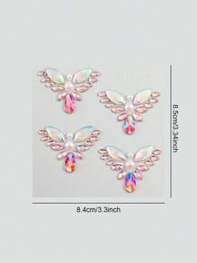 1張DIY閃爍臉貼身體鑲嵌鑽石貼紙3D亞克力面部寶石貼紙，適用於女性化妝 - 粉色 - 查看 7