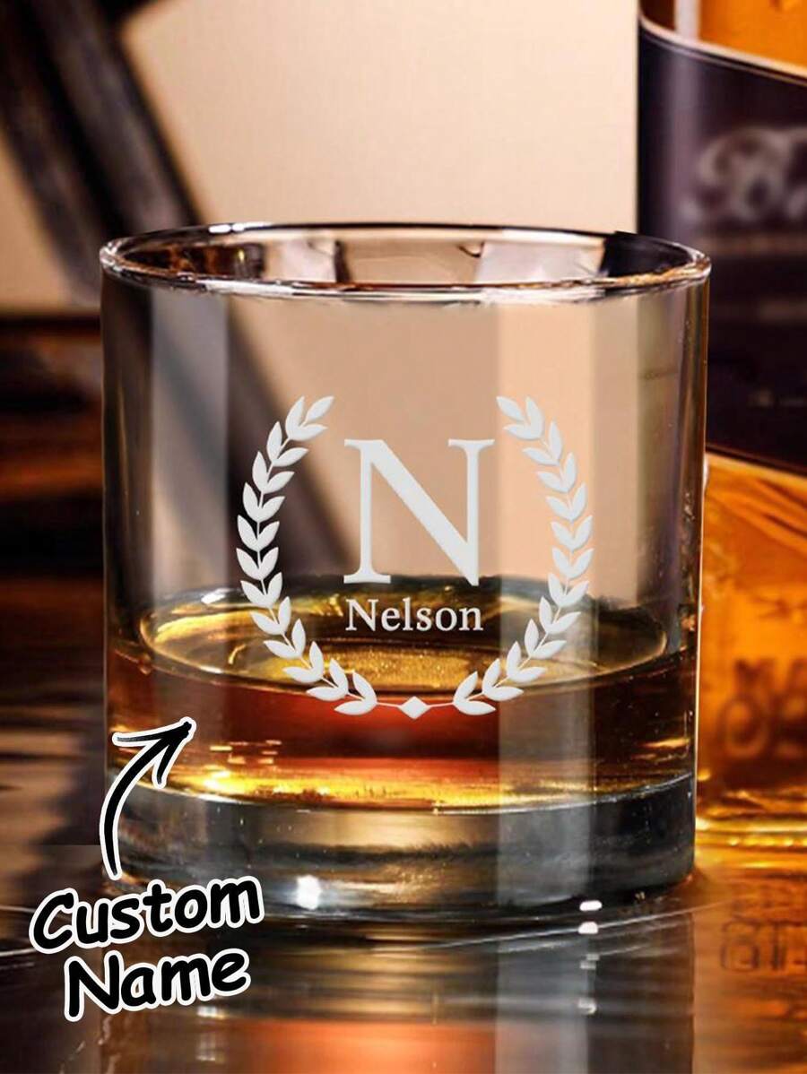 1 pieza Vaso de whisky personalizado con nombre, Vaso de chupito de whisky personalizado con nombre, Vaso de whisky de 300ml personalizado, Cristalería personalizada con nombre, Regalo personalizado, Vaso de whisky con nombre personalizado, para aniversarios, San Valentín, Día de la Madre, Cumpleaños, Día del Niño, Día del Padre, Graduación, Bodas, Inauguración del hogar, Sala de estar, Dormitorio, Salón de té, Hogar, Comedor, Oficina, Fiesta, Decoración de cumpleaños