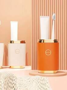 1pc Light Luxury Travel Wash Cup Toothbrush Storage Box Family Toothbrush Cream Toothbrush Box Portable Mouthwash Cup Travel Essentials, Travel Organizer For Beach, Summer Vacation Back To School - trái cam - Xem 2