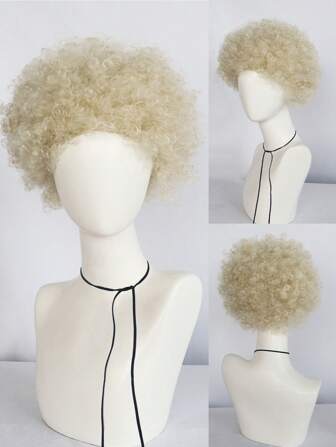 Blonde Bouffant Curly Afro Wigs For Women Men Funny Clown Wig Short Blonde Wigs For Costume Cosplay Christmas Party Wig Afro Clurls Blonde Synthetic Hair 60s 70s Disco Wig For Men Women Big Puff Wig Unisex Bouncy Soft Blonde Glueless Anime Cosplay Wig For Holiday Rocker Wig Bounce Fluffy Curly Crazy Prank Wig