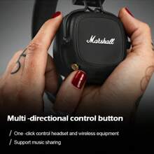 Marshall Marshall MAJOR IV 4 Wireless Bluetooth Headphone 80+ H Play Time/Fast Wireless Charging/Deep Bass Foldable Sports Headsets
