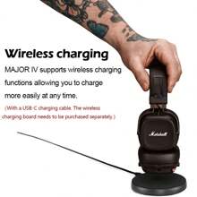 Marshall Marshall MAJOR IV 4 Wireless Bluetooth Headphone 80+ H Play Time/Fast Wireless Charging/Deep Bass Foldable Sports Headsets