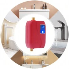 ONEUTRALON 110V Electric Hot Water Heater Tankless Water Heaters, 3000W Instant Hot Water 68-126°F Wall-Mounted Water Heater Automatic Power-Off On Demand Water Heater For Kitchen, Sink, Washing, Basin - Red - View 4