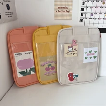 Ins Niche Design Sense Apple 14 Inch Laptop Bag Cute Girl Heart Transparent Tablet IPad 11 Inch Storage Inner Bag, Handheld Protective Case (Card Not Included) Back To School
