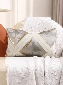 1pc Geometric Pattern Cushion Cover Without Filler, Modern Polyester Decorative Throw Pillow Cover For Home - Multicolor - View 15