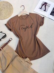 Women T-Shirts - 棕色 - 查看 3