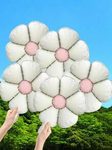 5 quả bóng bay lá nhôm Daisy, màu kem, màu caramel, màu xanh và màu hồng hình hoa hướng dương thích hợp cho trang trí tiệc cưới sinh nhật, giáng sinh - Nhiều màu - Xem 3
