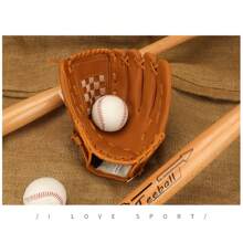 POOST Guante de béisbol Guante de softbol Tamaño 10.5 "-12.5" para niños Jóvenes Adultos Entrenamiento de tiro con la mano derecha y guante de béisbol para principiantes Guante de mano izquierda - Camel - Ver 3