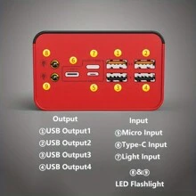 COKOAPE 50000/30000mAh 行動電源，USB 手機充電器，附 LED 電量顯示/手電筒，戶外緊急備用電池組，露營燈，相容於 /Android 手機數位電子設備 - 彩色 - 查看 3