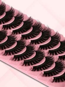 Himirell 10 Pairs Fluffy Long Thick  Volume False Eyelashes Mink Lashes 18mm 8D Strips Fake Eyelash - Criss Cross lashes - View 5