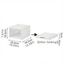 1 Stück stapelbarer, faltbarer Schuhkarton mit Tür - staubdichter Kunststoff Sneaker Organizer, platzsparende Aufbewahrung für Eingangsbereich, Schlafzimmer, Zuhause & Wohnheim