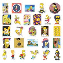 50 Pieces Handmade Cartoon Funny Cute Simpson Fashionable Waterproof Stickers For DIY Decoration On Phone Luggage And Helmet Back To School
