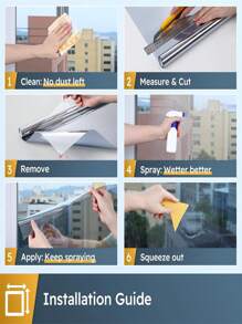 1Roll Window Film Privacy Film For Glass Windows Anti Glare Reflective Window Film One Way Window Mirror Film Heat Control Window Tint Film Home UV Blocking Opaque Window Film Stickers Sticker Personalised Stickers