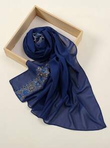 1 Miếng Long lanh Ren Khăn trùm đầu Đối với phụ nữ , Màu thuần Chiffon Mạng che mặt , Thoải mái , Kem chống nắng , Thích hợp Đối với Sử dụng hàng ngày - khăn voan chuỗi - Xem 5