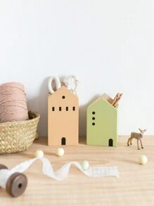 AYING 1 Stifthalter in Hausform aus Holz, elegantes minimalistisches Design, geeignet für Lernutensilien im Wohnheim, Aufbewahrungsbox für Schreibwaren, Make-up-Pinselhalter, Schreibtisch-Organizer, Heimdekoration. Bietet Platz für Stifte, Scheren, Augenbrauenstifte und kleine Gegenstände, ideal für Unternehmen, den Schulanfang, Zuhause und Studenten, Schreibtischzubehör, Desktop-Organizer, Kosmetikaufbewahrung, Stiftehalter