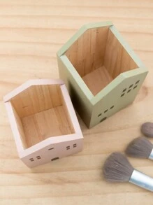 AYING 1 Stifthalter in Hausform aus Holz, elegantes minimalistisches Design, geeignet für Lernutensilien im Wohnheim, Aufbewahrungsbox für Schreibwaren, Make-up-Pinselhalter, Schreibtisch-Organizer, Heimdekoration. Bietet Platz für Stifte, Scheren, Augenbrauenstifte und kleine Gegenstände, ideal für Unternehmen, den Schulanfang, Zuhause und Studenten, Schreibtischzubehör, Desktop-Organizer, Kosmetikaufbewahrung, Stiftehalter