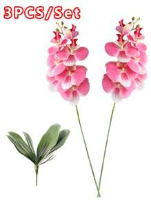 3 peças/Conjunto de Flores de Orquídea Borboleta Artificial, 60cm de Altura, 7 Flores Grandes, Flores de PU Toque Realista, Ideal para Buquês de Casamento DIY, Centros de Mesa, Adequado para Casamento, Casa, Escritório, Festa, Hotel, Quintal, Restaurante, Terraço, Decoração, Dia dos Namorados, Presente