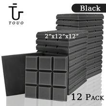 TOUO 6/12/24 Chiếc Phòng Thu Tấm Xốp Acoustic Mật Độ Cao Cách Âm Tường Xốp Cách Âm Phòng Ngủ Xử Lý Âm Thanh Phụ Kiện Gia Đình - 30X30X5CM/12"X12"X2" - Xem 9