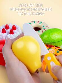 Kids' Pretend Play Cuttable Fruit, Vegetable And Dessert Toy Set, Some Parts' Colors Random - Multicolor - View 6