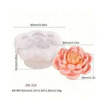 Moule en silicone pour bougie d'aromathérapie lotus 3D créative, outil de fabrication de savon DIY, convient pour les fleurs, les roses, le plâtre et l'artisanat de résine, la décoration de la maison, le dîner romantique aux chandelles et la décoration de fête, cadeau pour la Saint-Valentin et Noël