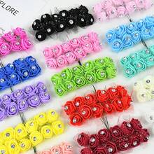 144 chiếc hoa hồng xốp nhân tạo kim cương 2cm tự làm vòng hoa thủ công trang trí tiệc cưới làm sổ lưu niệm hoa giả - Nhiều màu - Xem 1