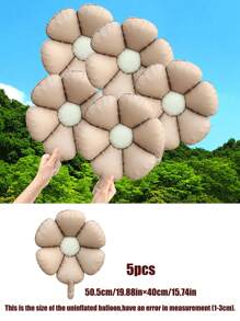 5 quả bóng bay lá nhôm Daisy, màu kem, màu caramel, màu xanh và màu hồng hình hoa hướng dương thích hợp cho trang trí tiệc cưới sinh nhật, giáng sinh - Nhiều màu - Xem 13