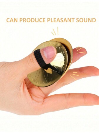 1 对埃及肚皮舞手指钹、黄铜手指拉环、肚皮舞配件、镀金舞蹈手指钹万圣节