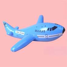 3/1 pieza Modelo de avión inflable, accesorios deportivos, juego de agua inflable en forma de avión, juego interactivo para campamento y jardín, material de PVC duradero, avión inflable, disponible en 3 colores