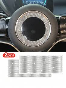 1pc/2pcs Car Interior Decorative Rhinestone Sticker, Creative Mix And Match, Multiple Colors Available