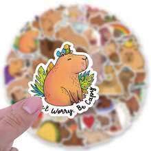 55PCS Capybara Stickers For Scrapbooking, Diary, Laptop, Bumper, Skateboard, Water Bottle, Computer, Phone, Cartoon, Hard Hat, Car Stickers And Decals - Multicolor - View 4