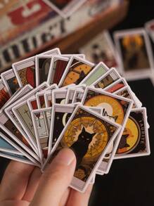 50pcs Vintage Cat Pattern Stickers Set, Ideal For Decorating Journals, Notebooks, Cellphones And Tablets Back To School - Multicolor - View 11