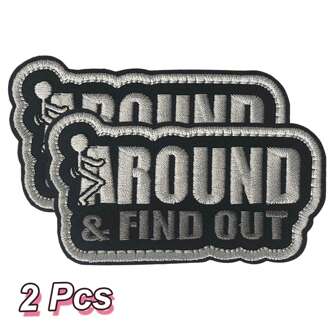 2Pcs Around Hook And Loop Patches, Funny Embroidered Patch, Patches For Backpack, Jeans, Jackets, Vests, Hats & More
