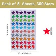5 Sheets/Pack Star Stickers Colourful Self Adhesive Reward Stickers Stars Labels For Scrapbooking Or Embellishment, 5PCS/Set - Multicolor - View 6