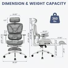 Ergonomic Office Chair, High Back Ergonomic Desk Chair With Adjustable Lumbar Support