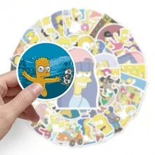50 Pieces Handmade Cartoon Funny Cute Simpson Fashionable Waterproof Stickers For DIY Decoration On Phone Luggage And Helmet Back To School