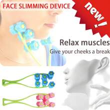 1入組花形臉部按摩器滾輪-手動提拉臉部和頸部放鬆工具，使皮膚更加光滑 - 彩色 - 查看 1