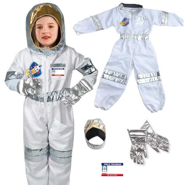 Astronaut Costume For Kids, Pretend Astronaut Outfit With Realistic Accessories, Halloween Costumes For Toddlers Ages 3+